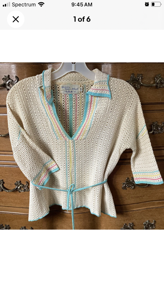 Vintage 1970’s Crocheted Shirt