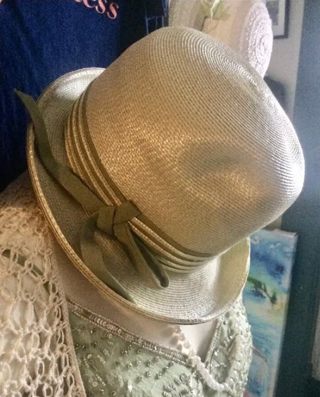 Peridot Green Straw Hat 1920s