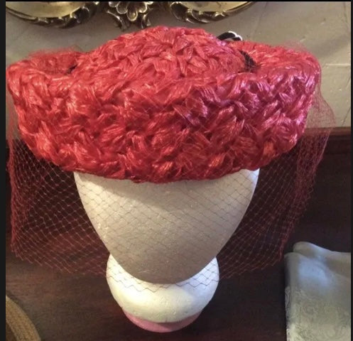 Red Straw Veiled Hat by Carson
Pirie Scott's