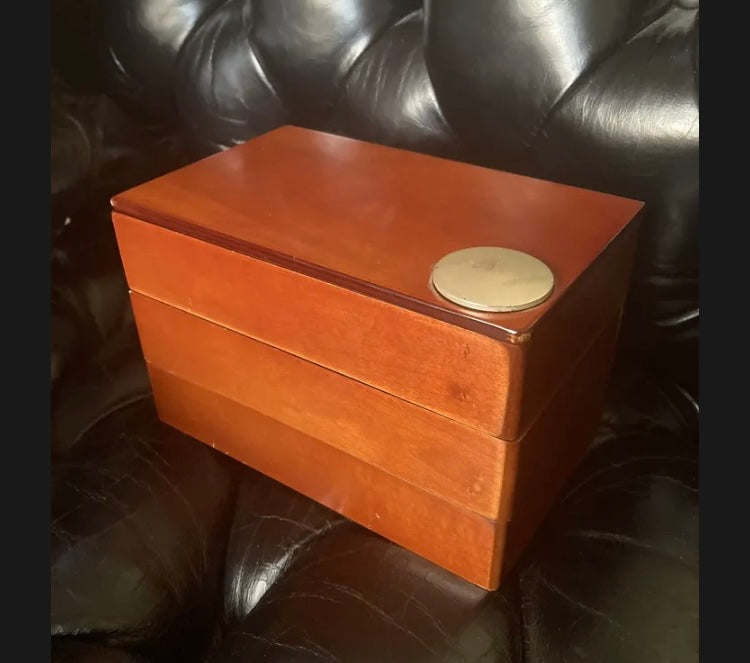 Warm Wood Stacked 3 Tier Men’s Women’s Jewelry Box.