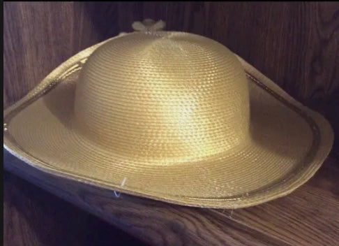 Jean Arlett Gold Straw Jeweled Hat 1980’s.